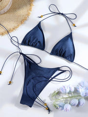 Sexy Triangle Mini Bikini Sets Micro Thongs Swimsuit Women Bathing Suit Biquini Bandage Beachwear Print Swimwear Thong Bikini