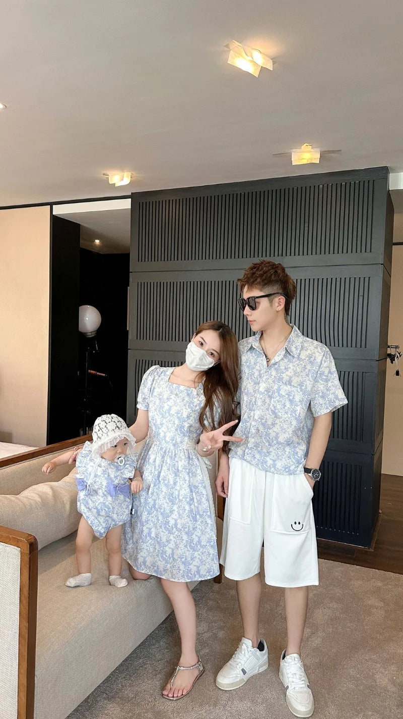 Resort Family Summer Couple Look Beach Clothes Mother and Daughter Dress Vacation Father Son Combinations Shirts Shorts Outfits