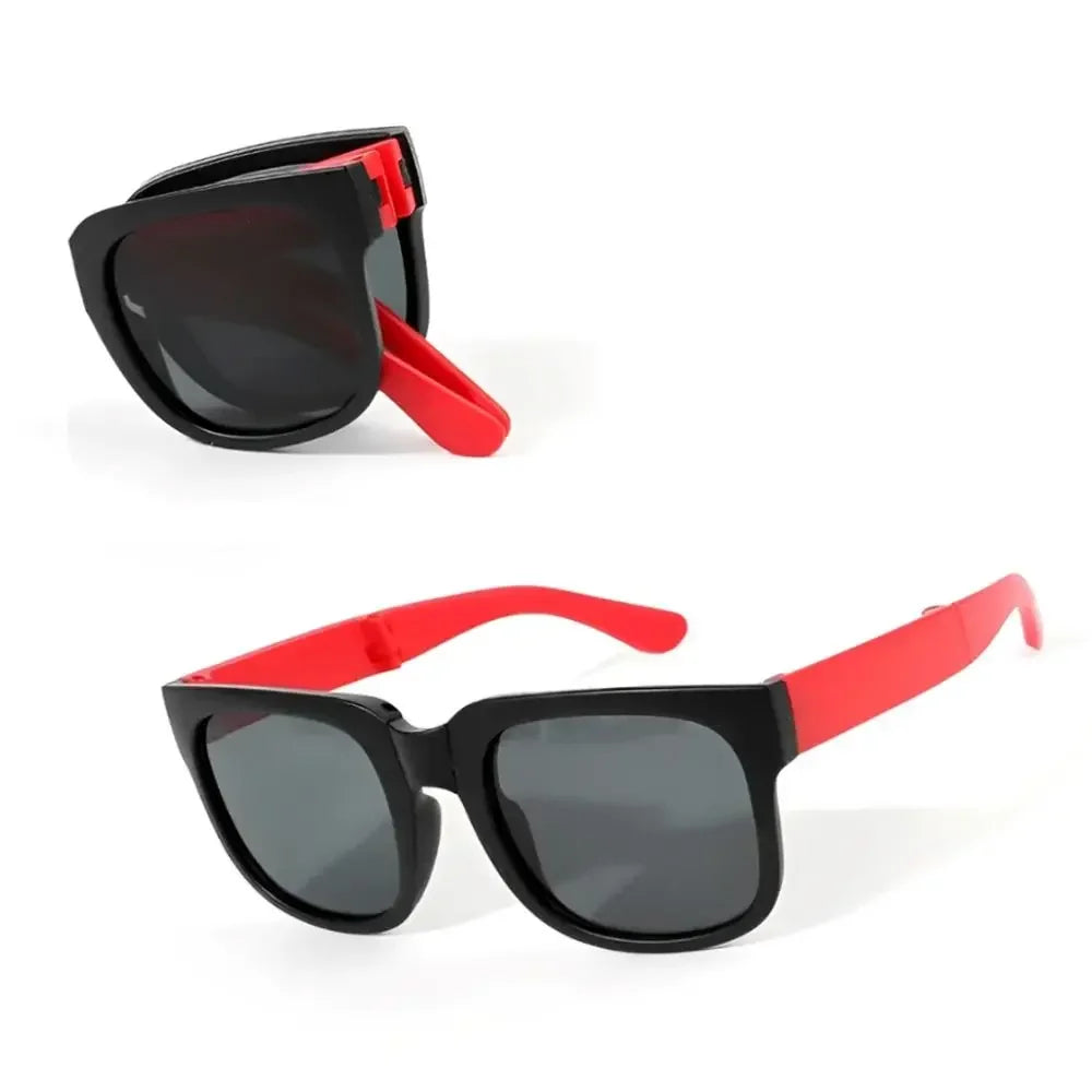 Kids Sunglasses for Toddler Boys and Girls Foldable Sunglasses Children Eyewear Square Frame Travel Goggle UV 400 Shades Eyewear