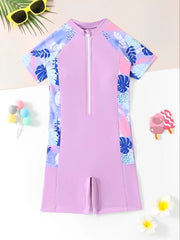 2026 Printed Girls Swimsuit One Piece Pink Kids Swimwear Female Children's Bathers Bathing Swimming Swim Suit Summer Beachwear