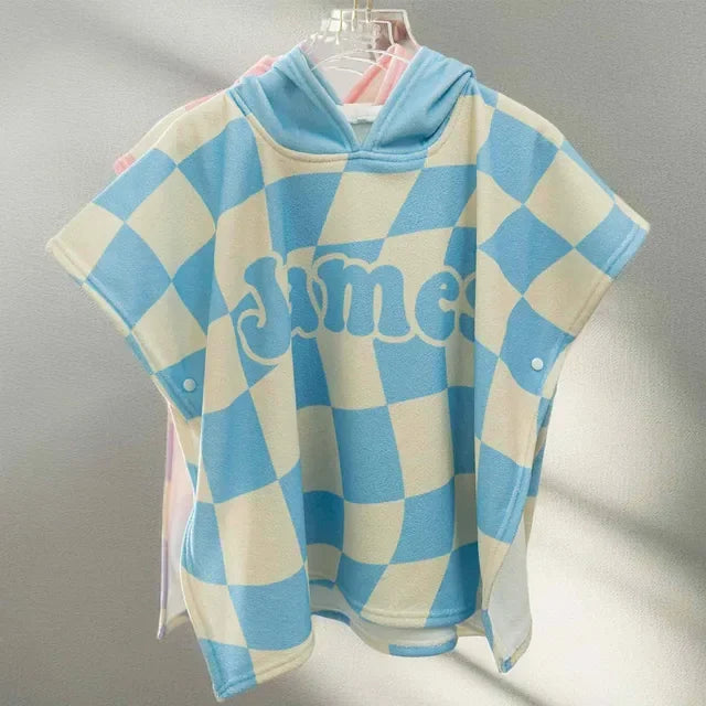 Children's Day Gift Kid's Personalized Name Customization Hooded Cape Bath Towel Beach Towel Surfing Cape Robe Hooded Towel