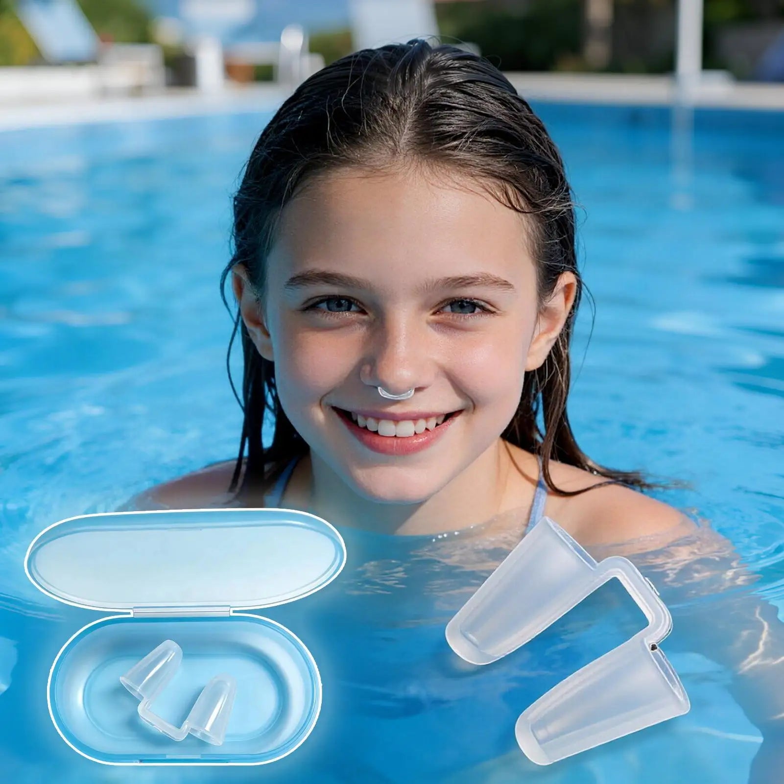 Silicone Nose Clips for Swimming, Anti-Choking Snorkel Nose Plug for Pool Beach Diving Water Sports Outdoor Travel