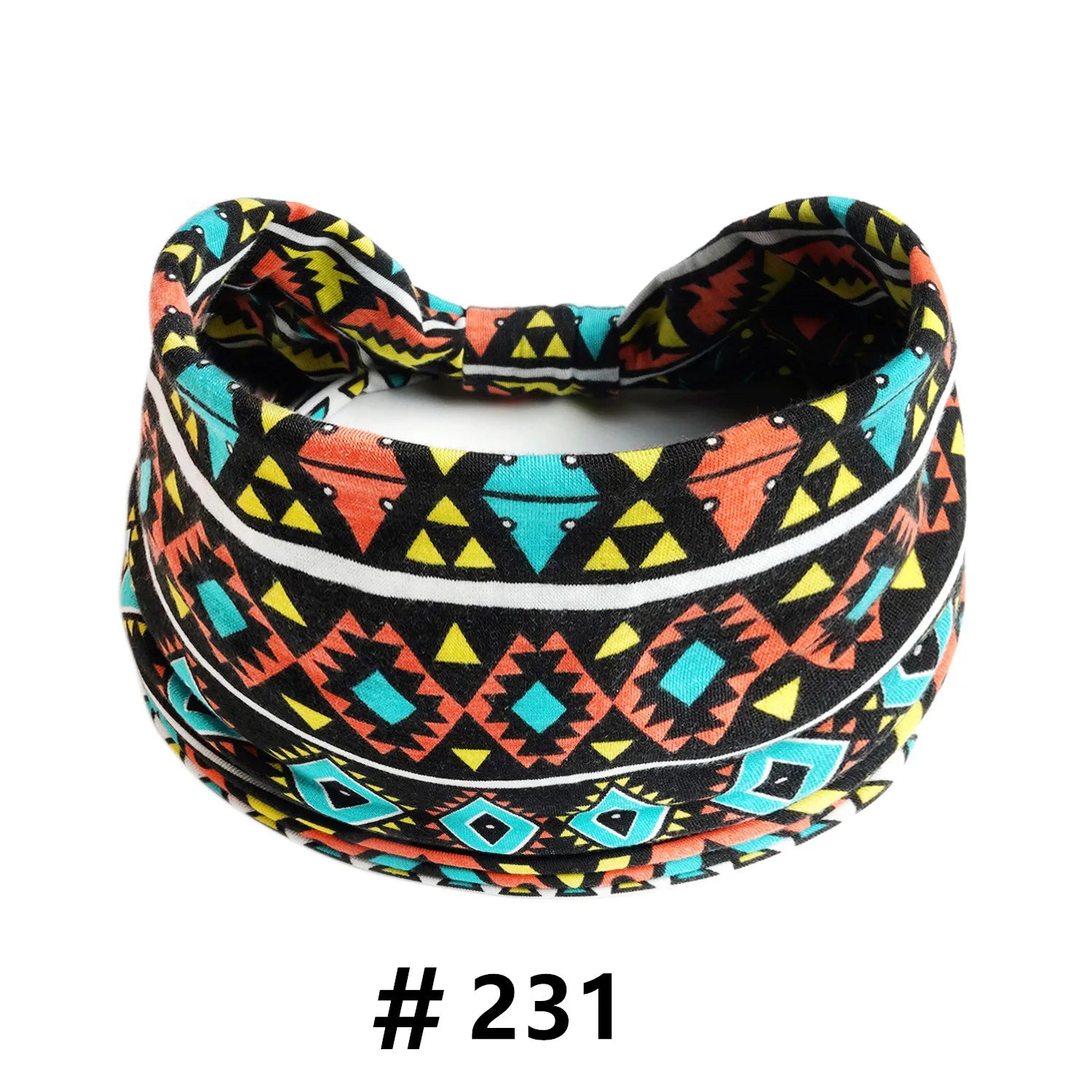 Boho African Headbands for Women Wide Cotton Turban Headwrap  Knot Elastic Hairbands Bandeau Sport Workout Yoga Hair Accessories