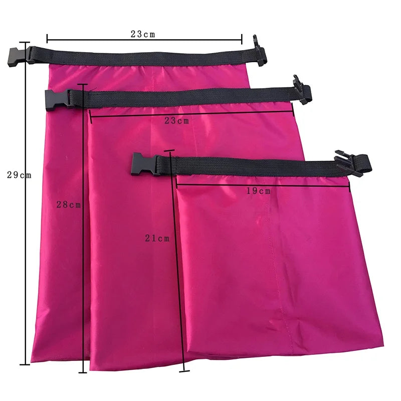 1.5L 2.5L 3.5L 3Pcs Waterproof Dry Bag Storage Pouch Rafting Canoeing Boating Kayaking Carrying Valuable Perishable Items