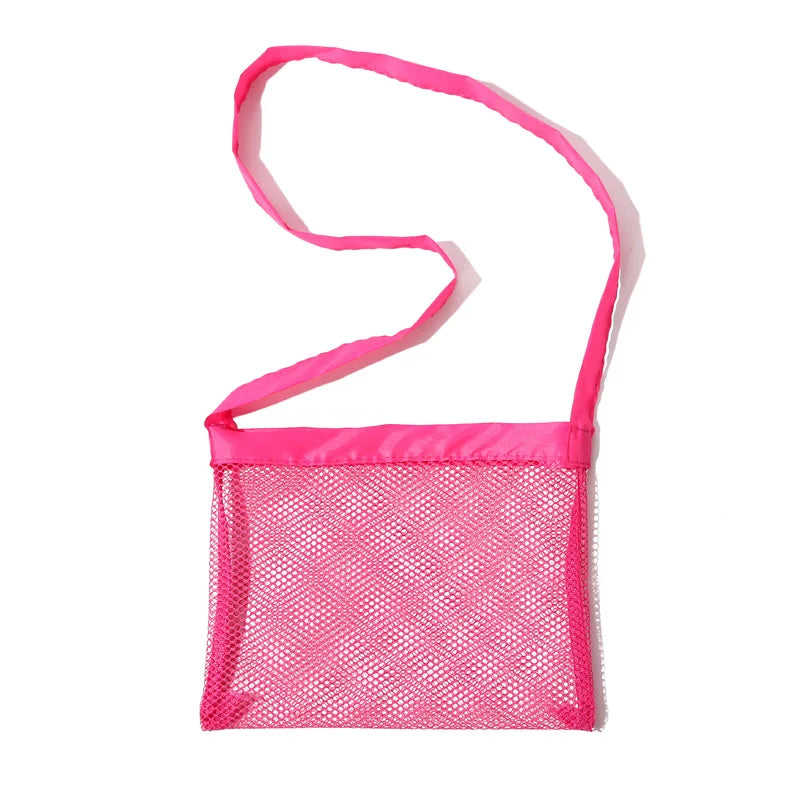 Portable Beach Bag Foldable Net Swimming Bag Children Beach Toy Organizer Storage Backpack Kids Outdoor Swimming Waterproof Bags