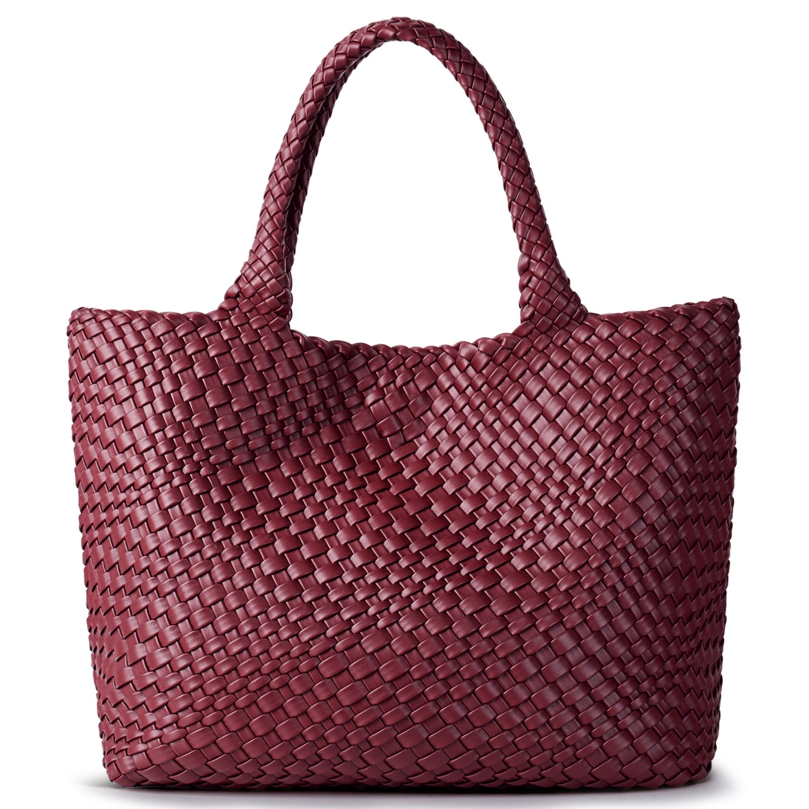 Woven Tote Bag Womens Purse Vegan Leather Shoulder Handbags - Fashion Summer Beach Tote Bags - Large Travel Totes