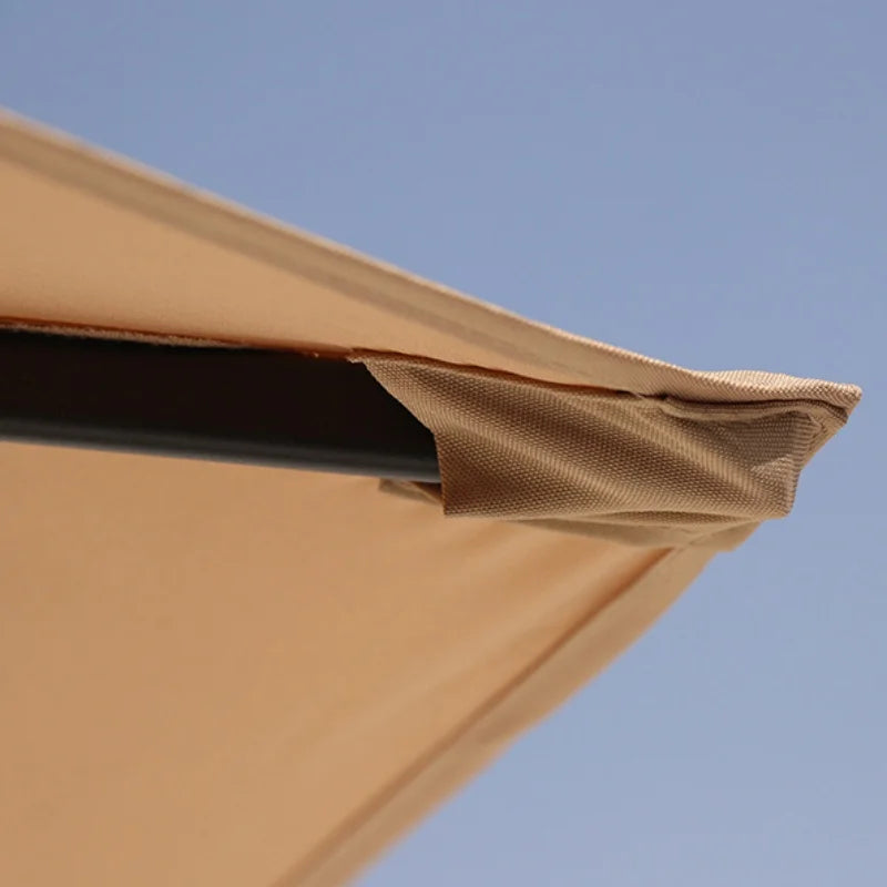 Large 2M Outdoor Sunshade Umbrella with Hand Crank Straight Center Pole for Garden Beach Camping and Advertising Stall UV Block