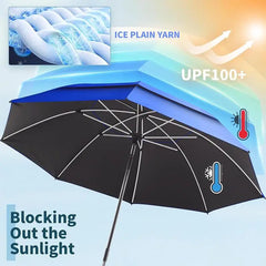 Adjustable Beach Chair Umbrella Outdoor Lightweight Clamp-on Umbrella Multi-functional Stroller Umbrella Wheelchair Stroller