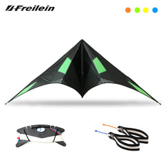 9KM Freilein Acrobatic Kite 2.34m 2 Line Professional Stunt Kite Blackjazz Ⅲ Beach Wrist Strap + 2x30mx150lb Spectra Lines +Bag