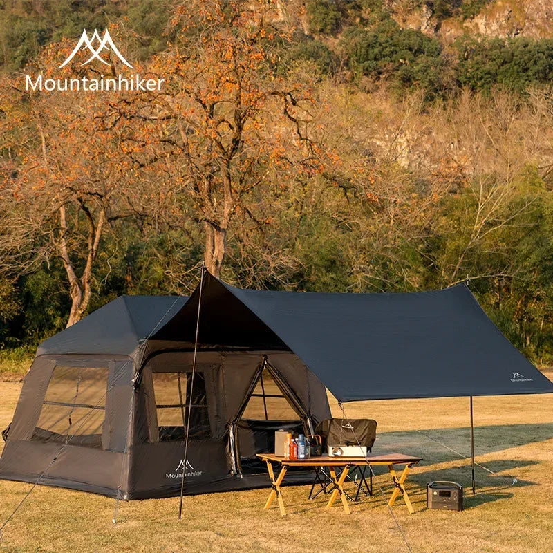 MOUNTAINHIKER 3-5 Person Portable Camping Tent Waterproof Family Beach Tent Quick Opening, Anti-UV Hand Air Pump Inflatable Tent