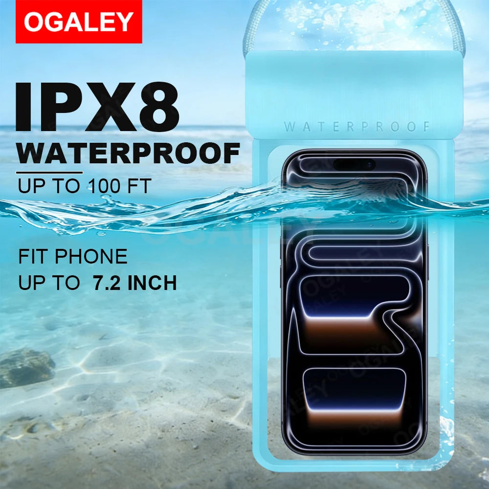 Waterproof Phone Pouch IPX8 Waterproof Phone Case for iPhone 17 Pro Max Cell Phone Dry Bag for Beach & Cruise Essentials Touch