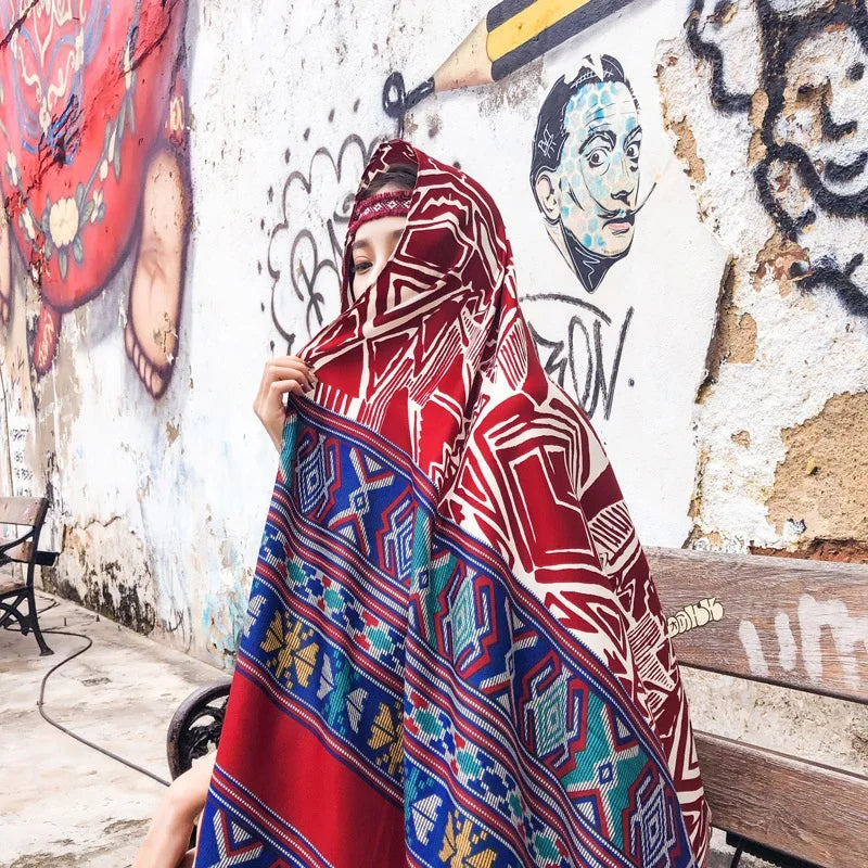Fashions 90x180cm Twill Cotton Pareo Beach Cover-Ups Women Large Beach Dress Bikini Bathing Swimwear Cover Up Sarong Wrap Scarf