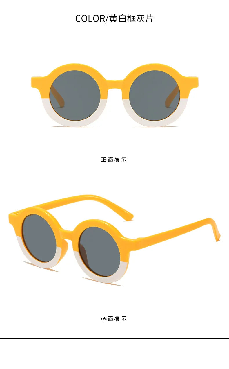 New Children's Sunglasses Korean Edition Girls' Round Frame Sunglasses Personalized Baby Sunscreen Sunglasses Fashion Versatile