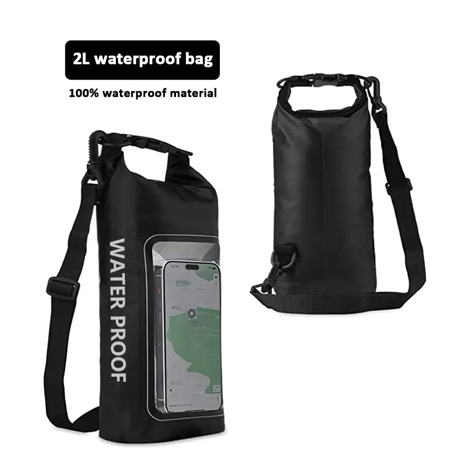 2L/5L Waterproof Dry Bag Touch Screen Swimming Waterproof PVC Bag Rafting Floating Outdoor Sport Bag Surfboard Kayak Storage Bag