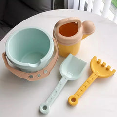 Children's beach toy straw beach bucket set can be loaded with sand digging tools to water flowers outdoor wheat straw toys.