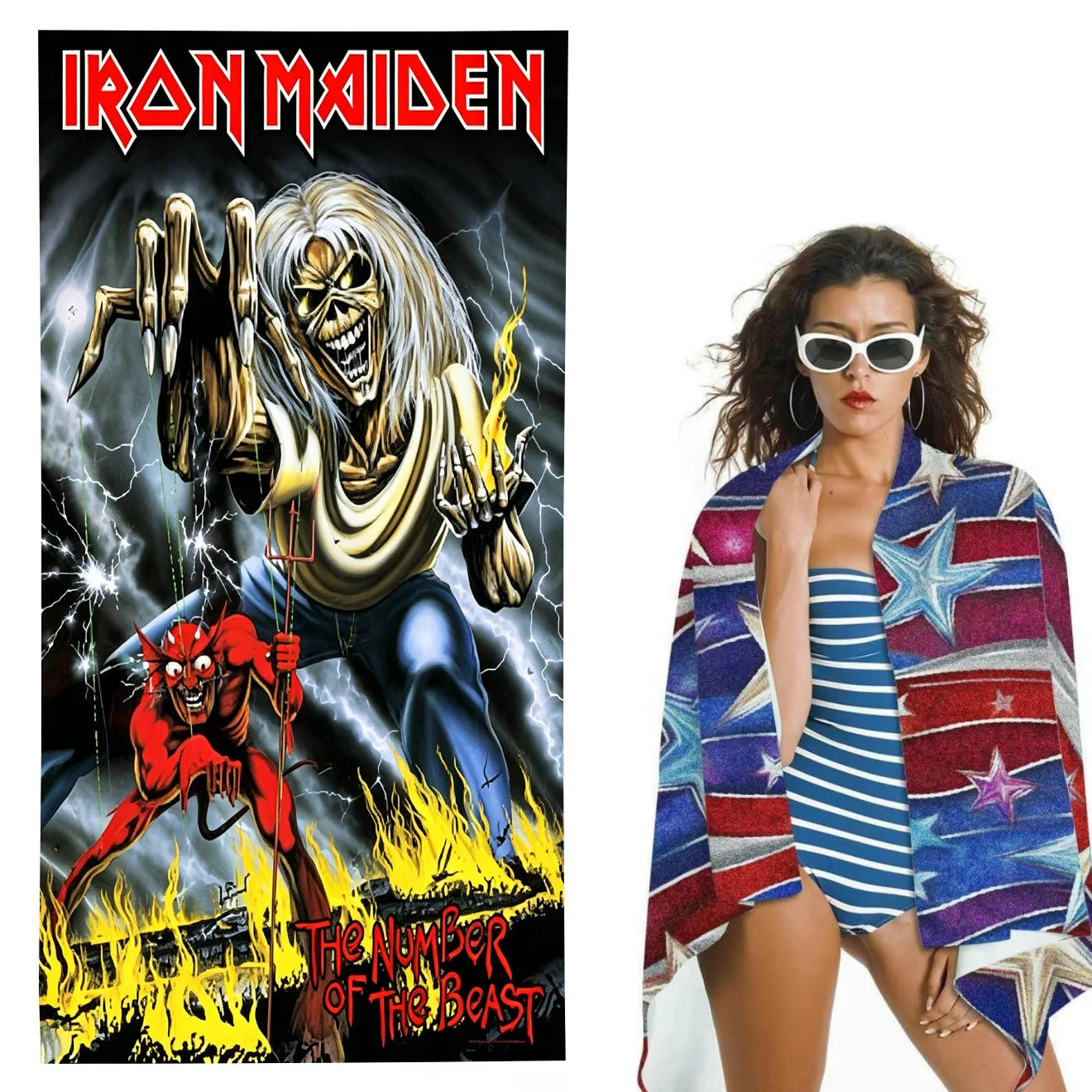 Iron Maiden Killers Album Microfiber Beach Towel Quick Dry Super Absorbent Sand Free Soft Oversized Bath Towels Gym Sports Towel