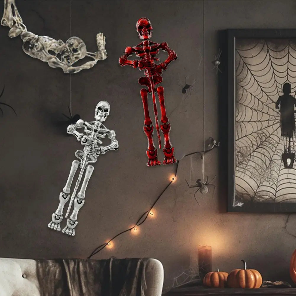 Halloween Magnetic Middle Ages Skeleton Posable Skeleton Human Shape Bones Halloween Haunted House Horror Props Skeleton Doll