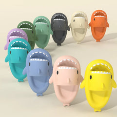 Men Shark Slippers Summer Women Slides Home Bathroom Flip Flops Couples Soft Anti-Skid Shoes Adults Outdoor Cute Beach Sandals