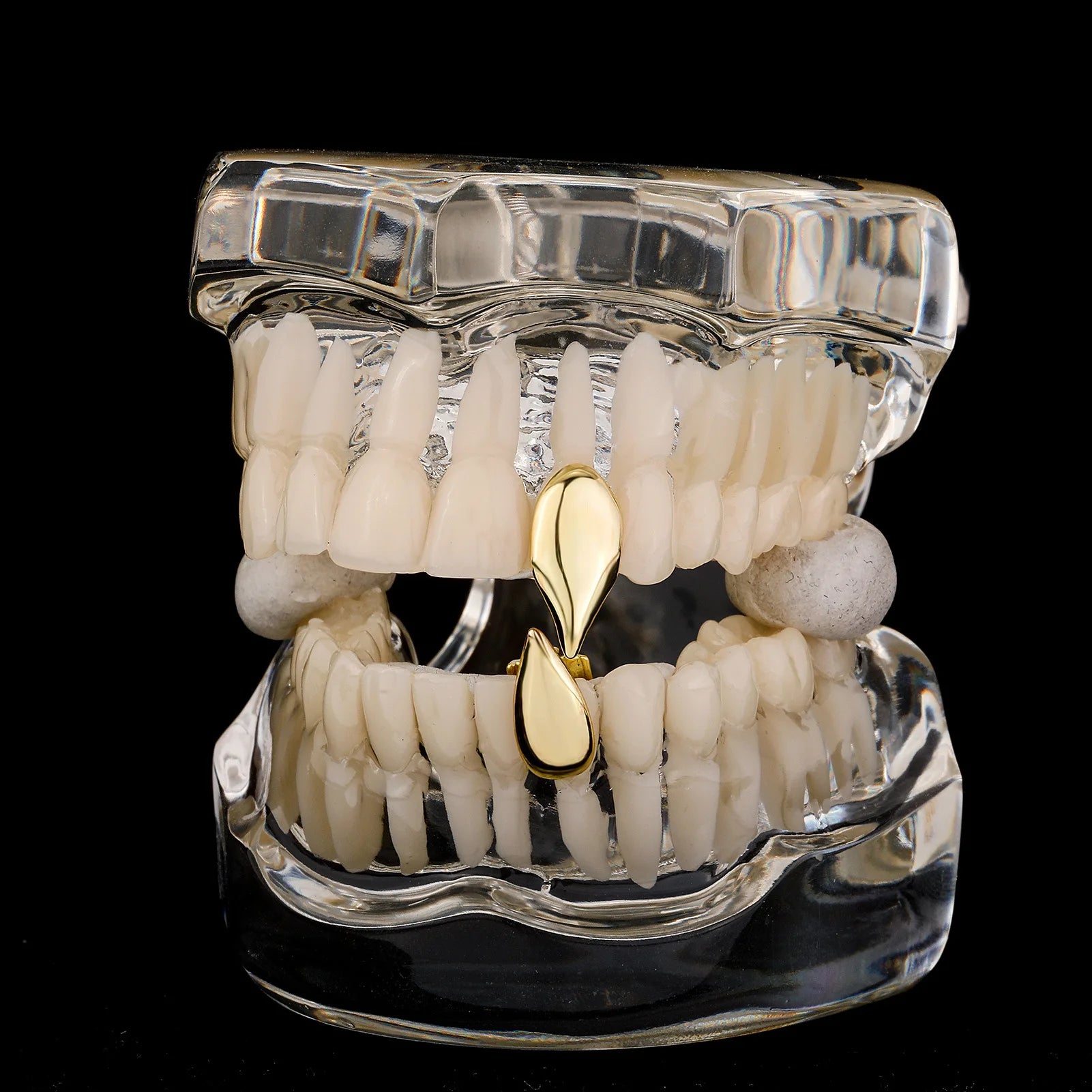RACHELZ Hip Hop Single Teeth Grillz Fangs Top Bottom Punk Glossy Tooth Caps For Women Men Halloween Vampire Cosplay Gift
