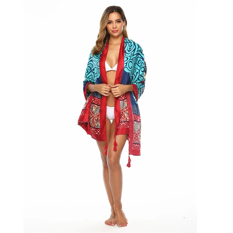Fashions 90x180cm Twill Cotton Pareo Beach Cover-Ups Women Large Beach Dress Bikini Bathing Swimwear Cover Up Sarong Wrap Scarf