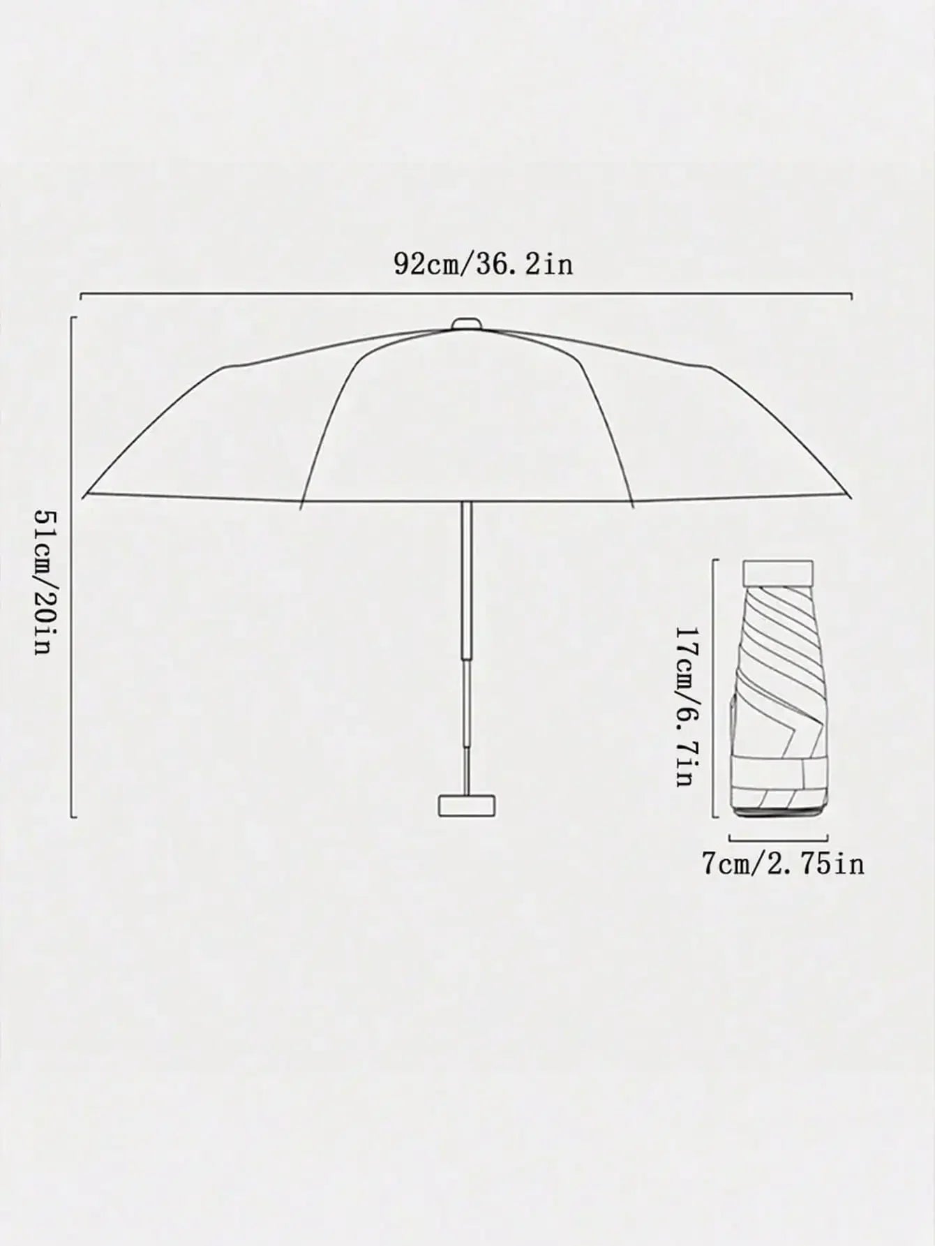 7.5 Inch/19cm Mini Folding Umbrella, Portable Outdoor Sun Umbrella, UV Protection Sunshade Umbrella With Carrying Bag, Sunscreen, 6 Ribs + Thickened Black Waterproof Coating, Ideal For Outdoor, Travel, Summer Sunscreen, Windp