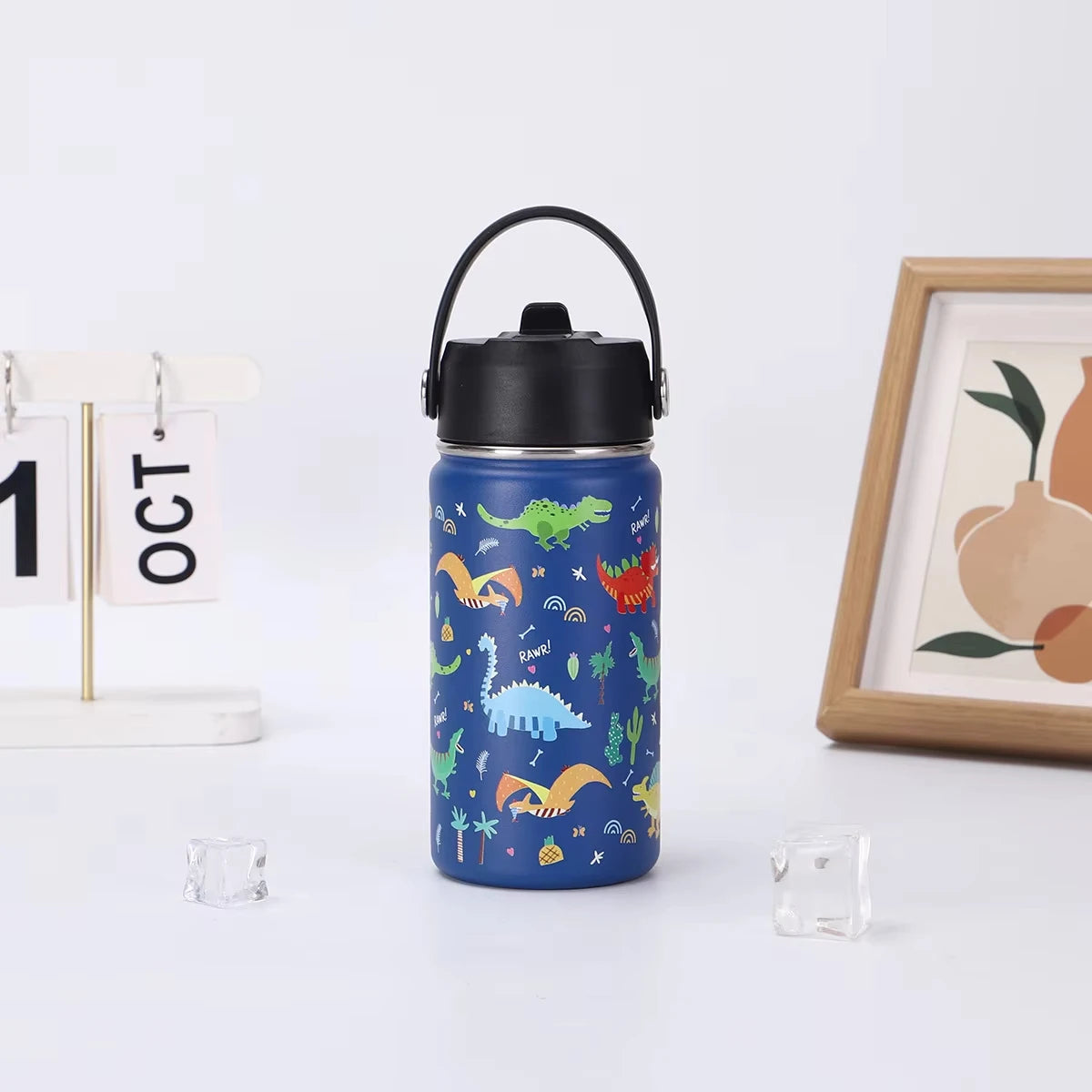 Cartoon Handheld Water Bottle,Fashion Leak-Proof Vacuum Cup,Stainless Steel Insulated Water Bottle for Children Daily Use
