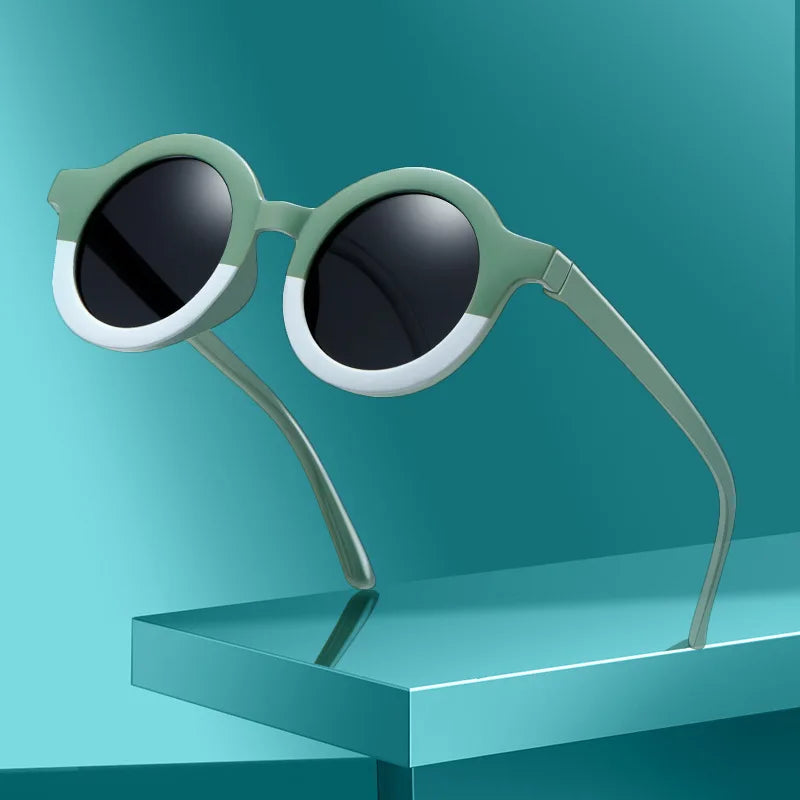 New Children's Sunglasses Korean Edition Girls' Round Frame Sunglasses Personalized Baby Sunscreen Sunglasses Fashion Versatile