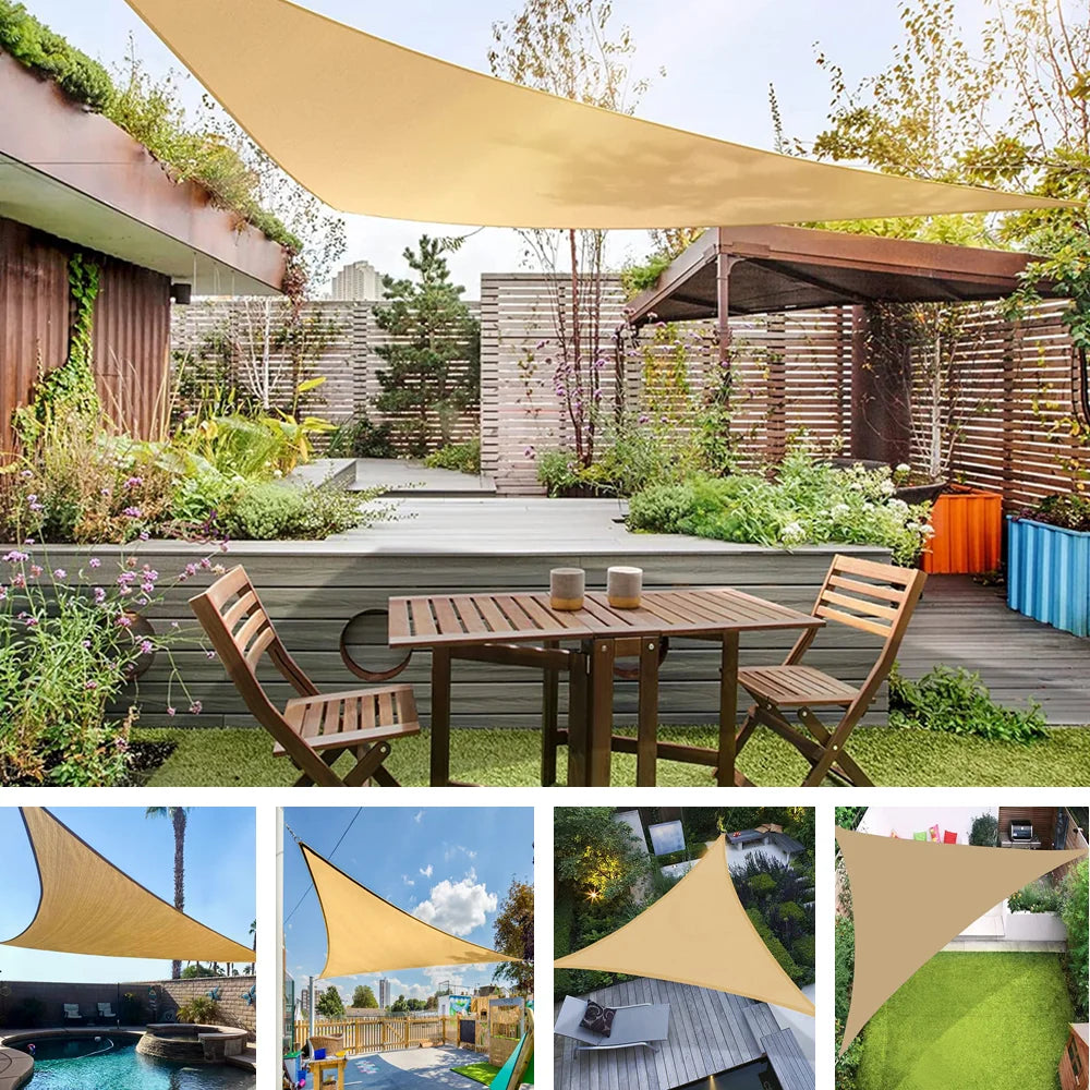 Triangle Sun Shade Sail Canopy 98% UV Block Sun Shelter Shade Cover for Outdoor Patio Pool Beach Backyard Garden Sunscreen Tents