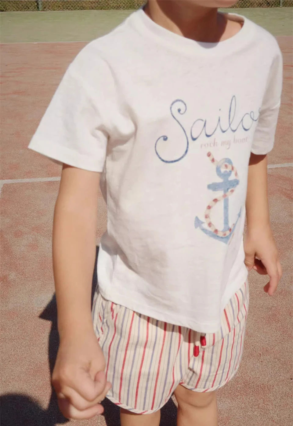 Boys Denim Overalls 2025 KS Girls Cute T-shirt Skirt Boy Simple Cool Tee Tops Shorts Baby Kids Beach Shorts Children Clothes Set