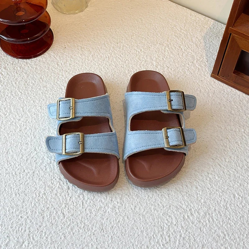 New Trend Girls Open-toe Slippers Summer Children's Causal Slip-on Shoes Fashion Kids Simple Boys Beach Flat Slippers Non-slip