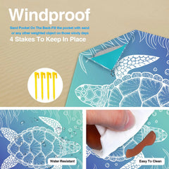 Beach Blanket Super Large 79 x 83 Inch Sandproof Waterproof Soft Comfortable Material Light Weight Portable for Beach Outdoor