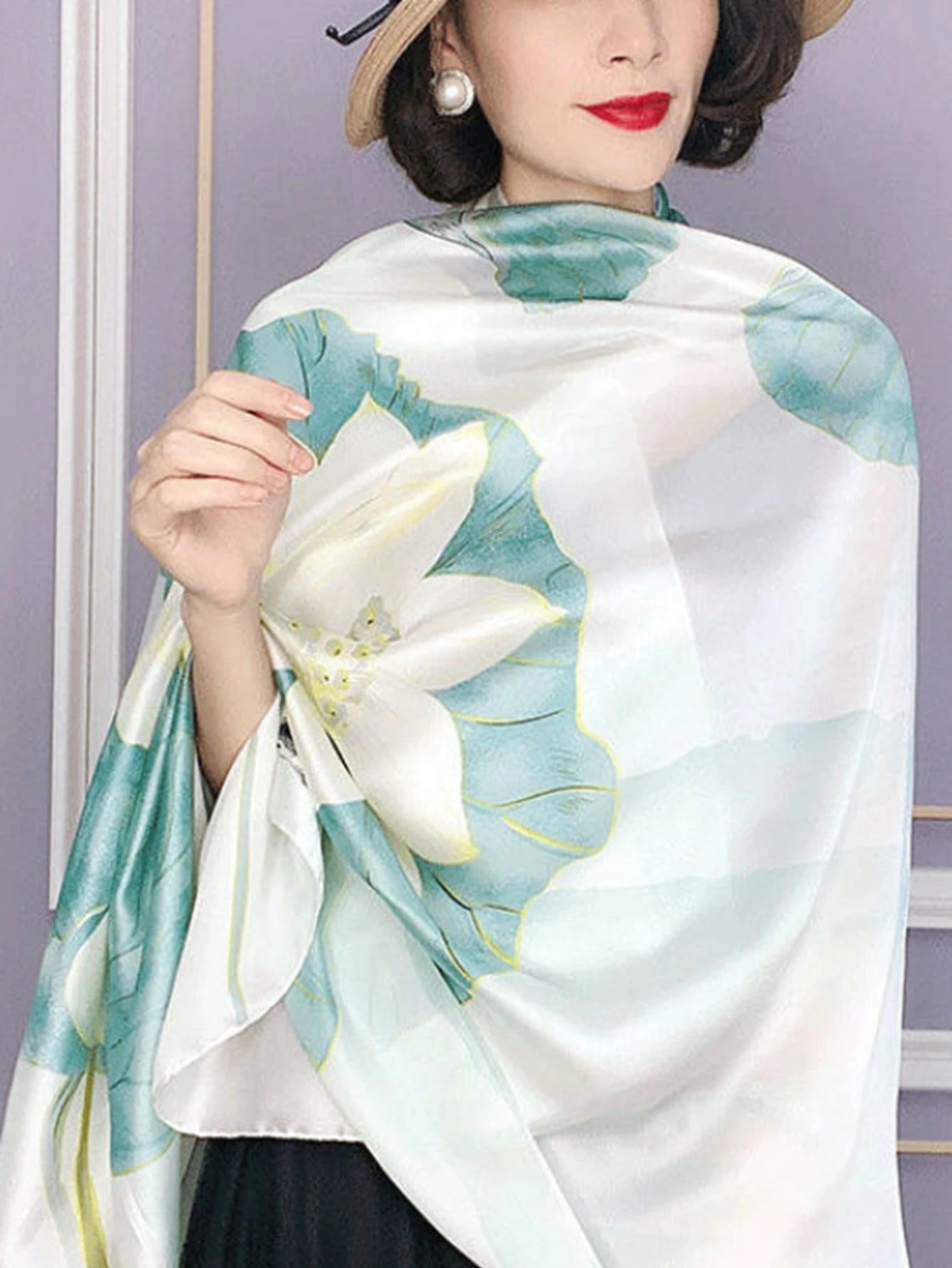 Travel Beach Scarve Bikini Large Sunscreen Shawl Design Floral Sarong Wrap Scarf Women Luxury Swimsuit Bathing Cover-up 90x180cm