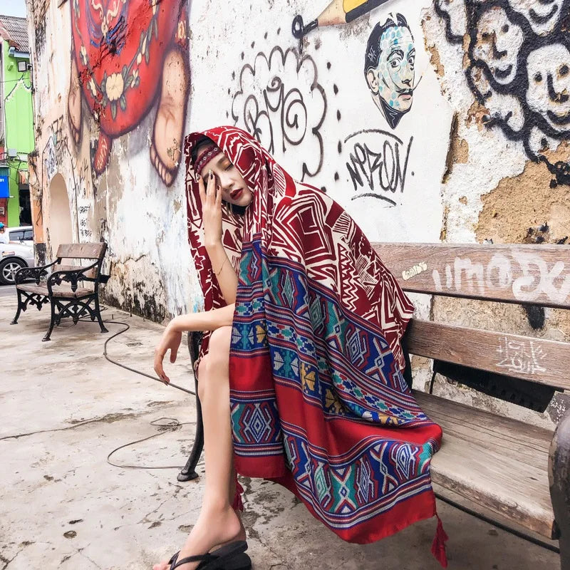 Fashions 90x180cm Twill Cotton Pareo Beach Cover-Ups Women Large Beach Dress Bikini Bathing Swimwear Cover Up Sarong Wrap Scarf