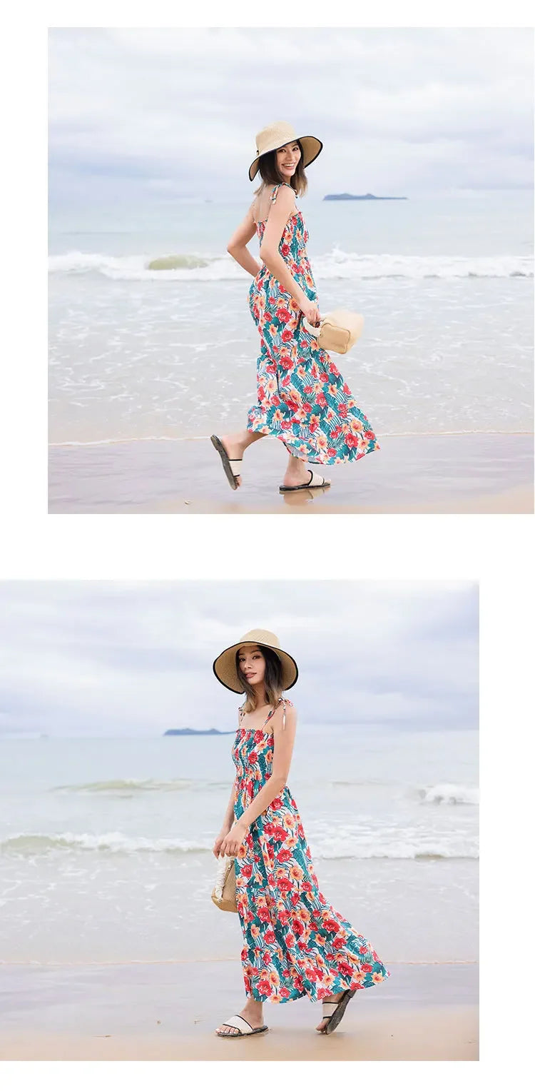 Family Holiday Clothes Dad and Son Boy Beach Shirts Two Piece Sets Vacation 2023 Mom and Baby Girl Floral Smock Dress Sleeveless
