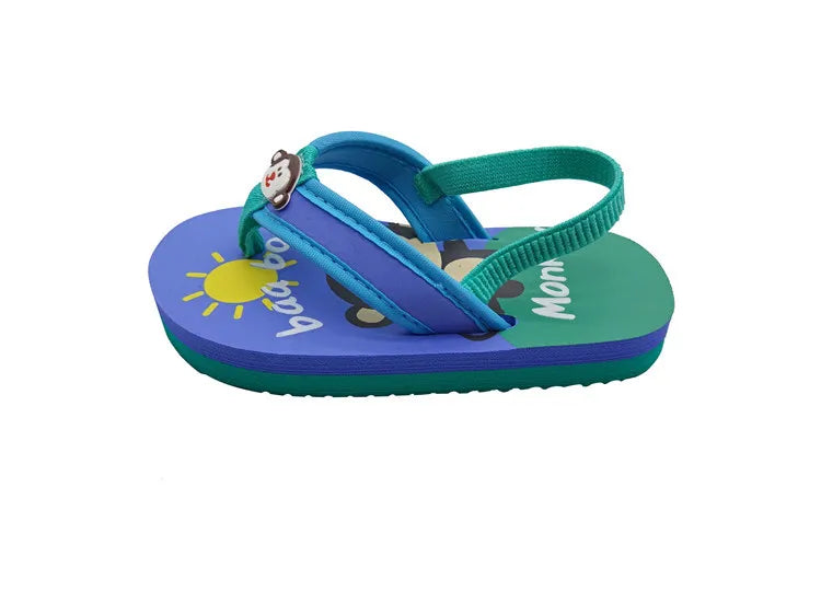 2026 Summer Children Cute Cartoon Animal Slippers Beach Shoes Kids Flip Flops Elastic Band Anti-slip Sandals Boys Girls Slippers