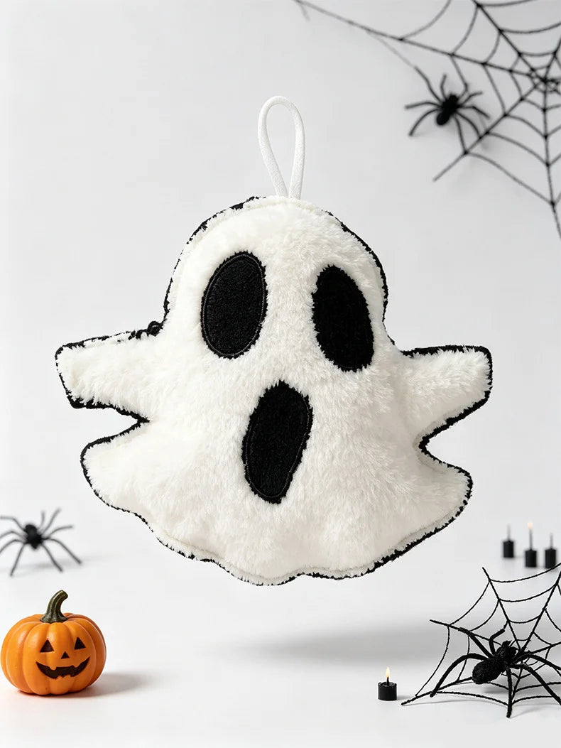 Halloween Ghost Plush Ornament Spooky Ghost Figure Decor Soft Fabric Ghost Figurine for Home Table Holiday Party Decoration