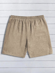 Summer thin linen shorts for men, loose and casual, five-inch pants, cotton and linen, breathable, suitable for beach and sports