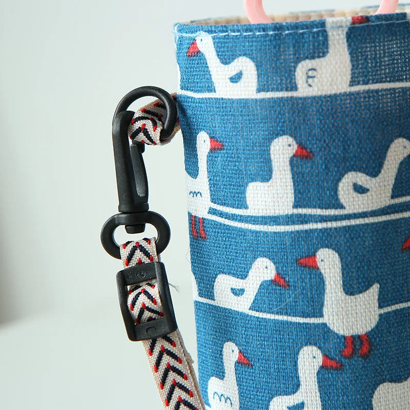 Portable Water Bottle Bag Insulated Crossbody Water Bottle Carrier Bag Holders Travel Sports Camping