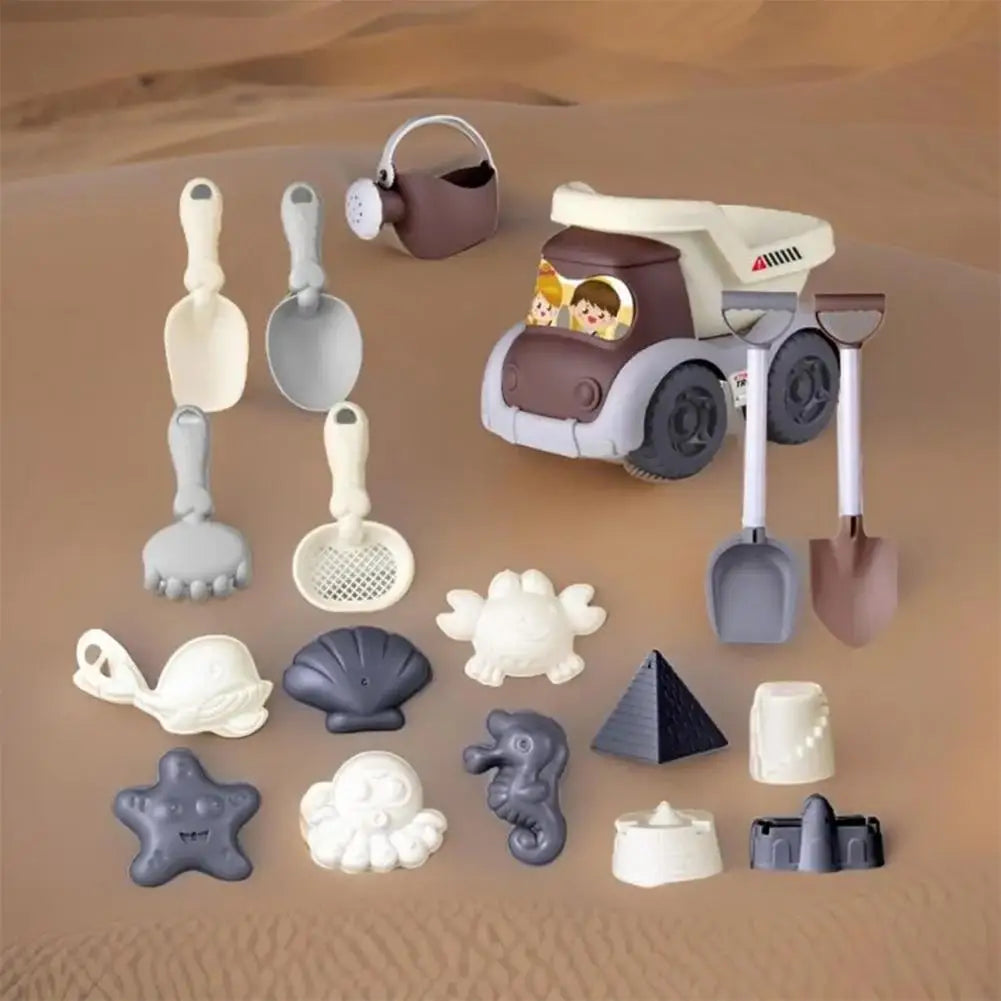 Kids Beach Toy Set: Sand & Water Play Kit with Bucket Hourglass Shovel & Rake Outdoor Summer Garden Toys for Toddlers