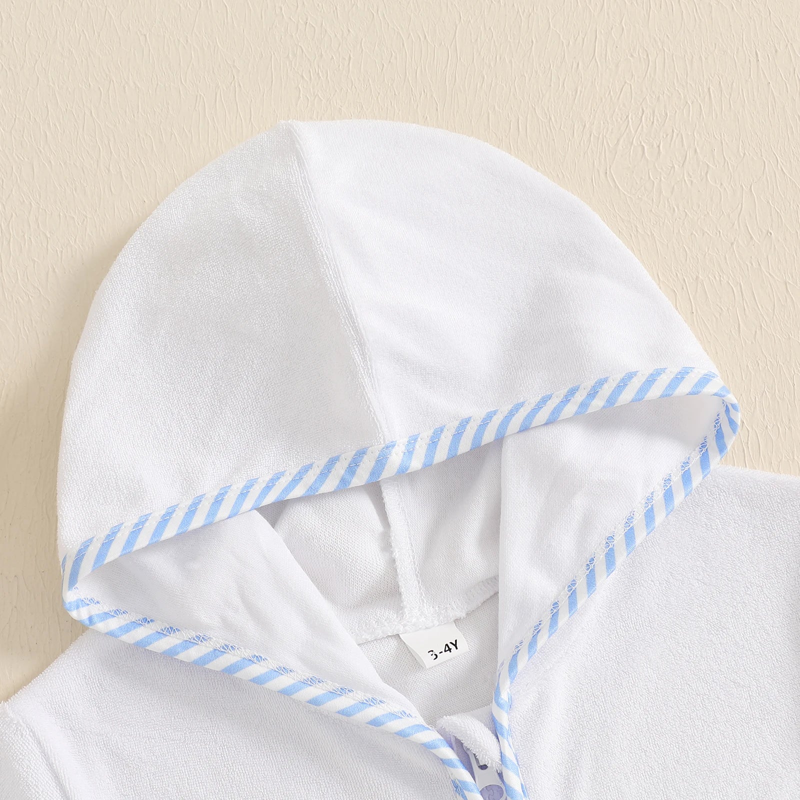 Toddler Girl Hooded Beach Coverup Summer Infant Stripe Print Zipper Bathrobe Children Short Sleeve Summer Swimwear Cover-up