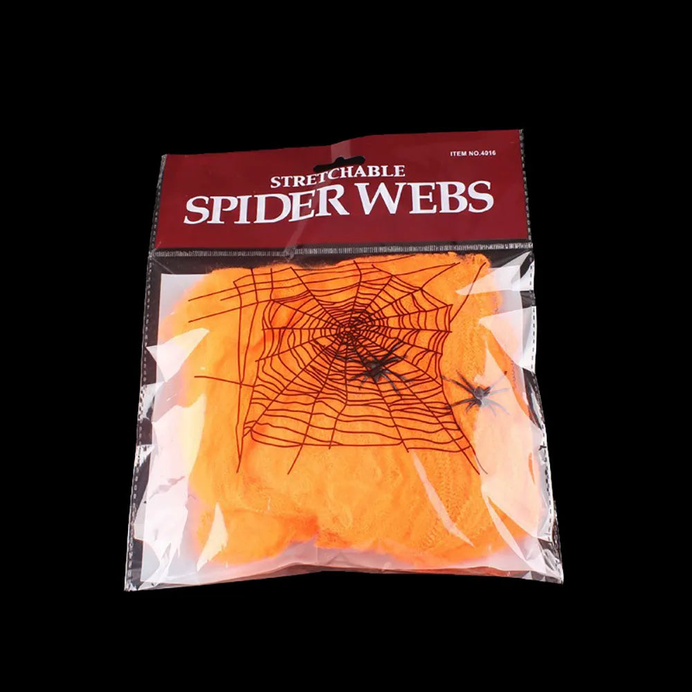 Halloween Decoration Spider Web,Artificial Cobweb,Stretchy Cobweb With Spider,Horror Gothic Haunted House Home Decor