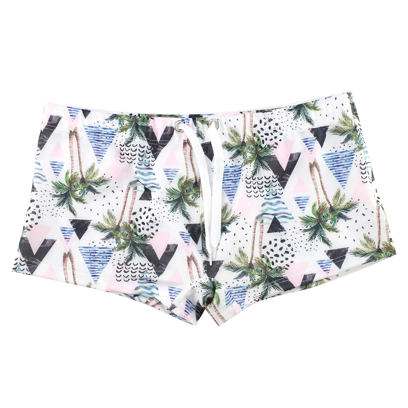 Mens Boxers Swimwear Fashions Printing Style Lace-up Swimming Trunk Summer Beachwear Bathing Shorts