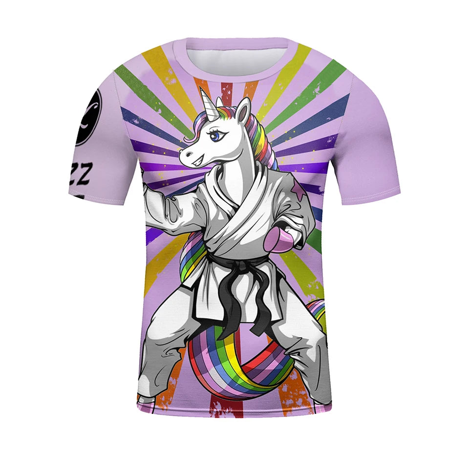 Kid's Jiu Jitsu MMA T-shirt +Pants Set Grappling Rashguard For Kid Bjj Boxing Jerseys Gi Rash Guard MMA Shorts Boxeo Sportsuits