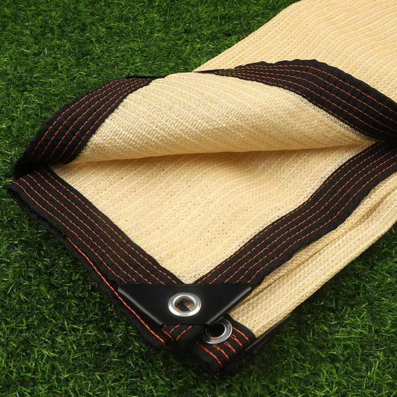 85~90% Shading Beige Virgin HDPE Sunshade Net Balcony Screen Outdoor Anti-UV Sunscreen Fabric Camping Sun Shade Net