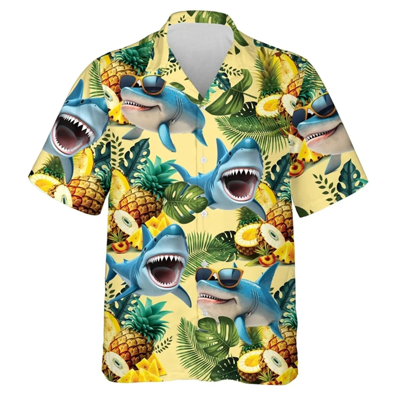 Boy's Comfortable Breathable Hawaiian Fishing Print Shirt Boys Short Sleeve Shirt Summer Loose Beach Oversize Tee Shirt for Boy