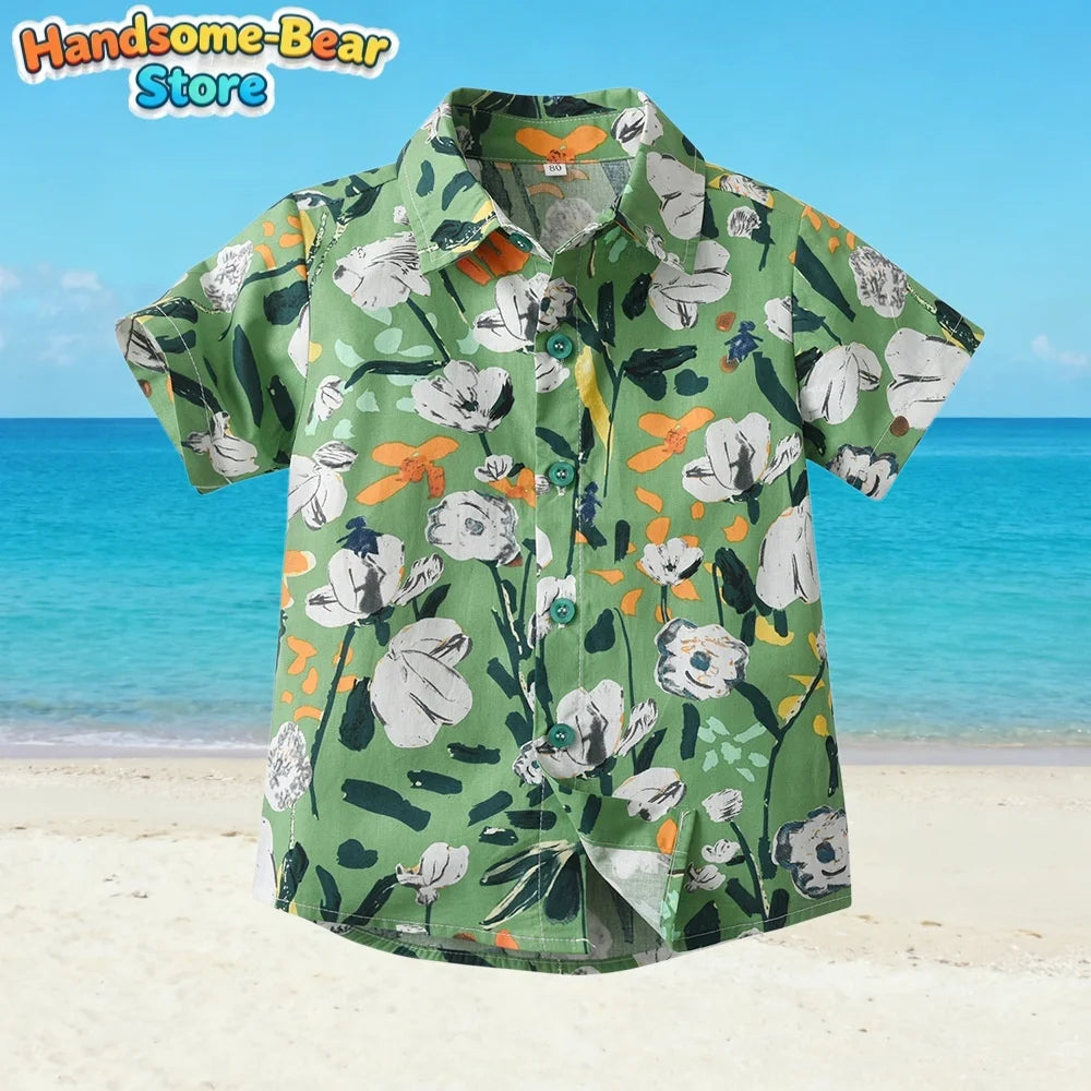 Hawaiian New Kids' Shirt Fashion Pattern 3D Print Shirt Summer Holiday Casual Harajuku t-Shirt Outdoors Simple Boys Girls Shirts