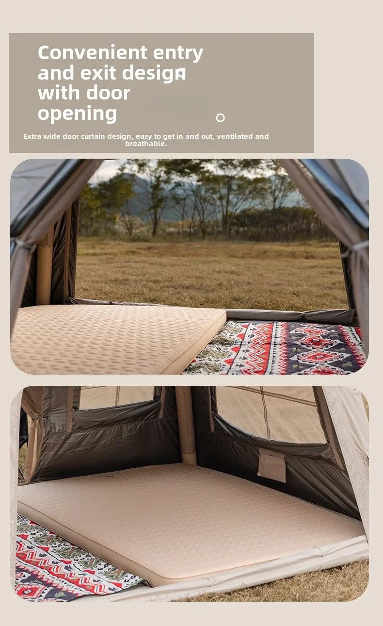 MOUNTAINHIKER 3-5 Person Portable Camping Tent Waterproof Family Beach Tent Quick Opening, Anti-UV Hand Air Pump Inflatable Tent