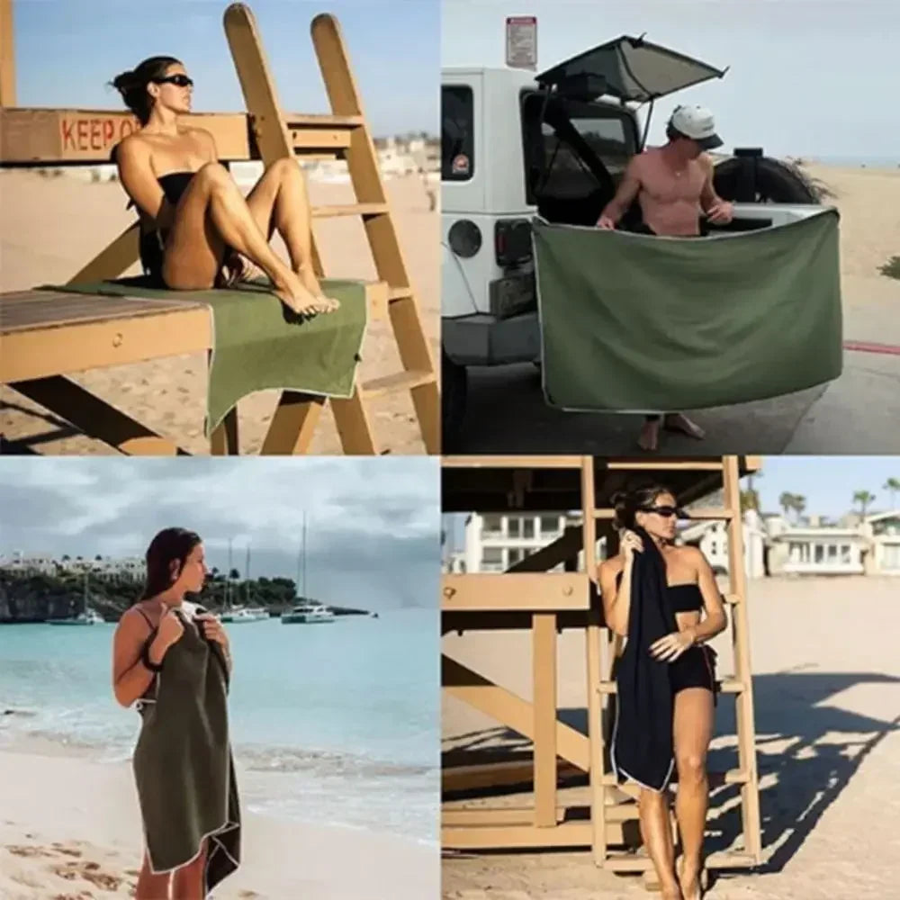 Outdoor Bath Towel Magnetic Bath Towel Outdoor Bath Beach Magnet Towel Quick-drying Microfiber Beach Towels Changing Clothes