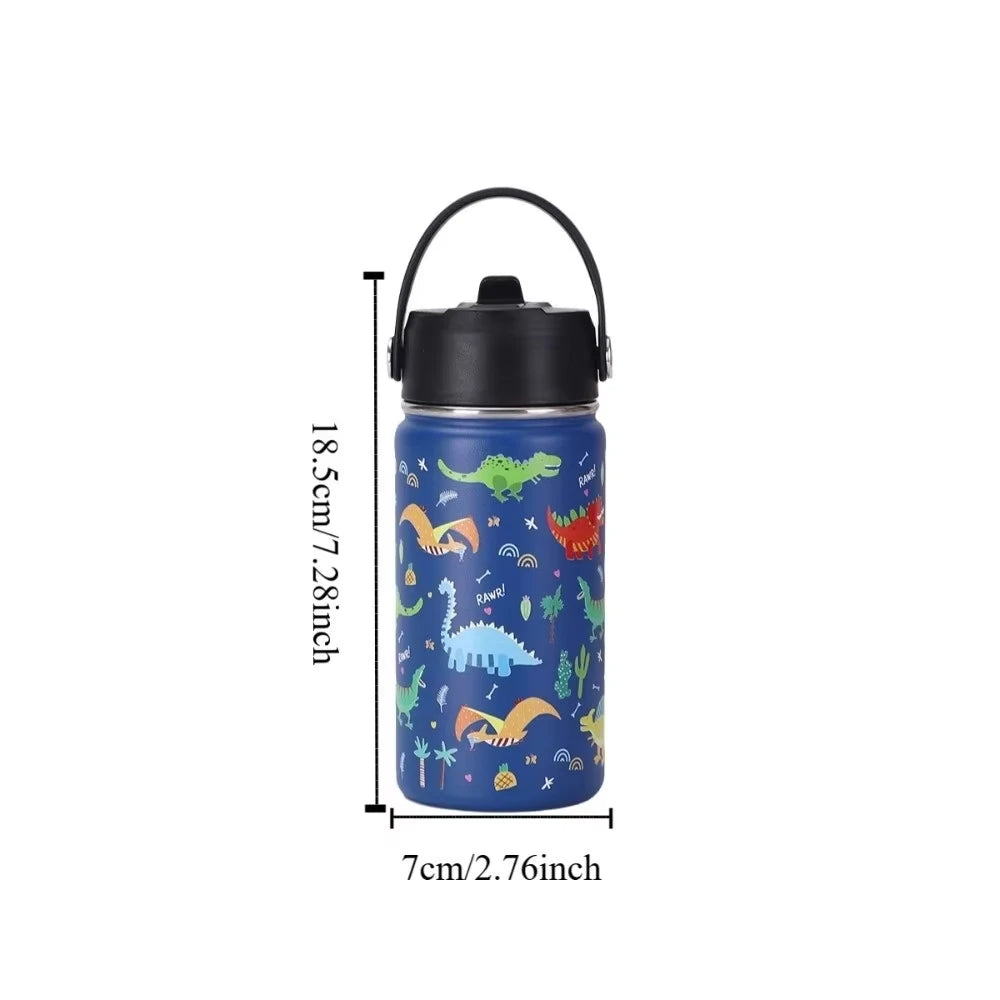 Cartoon Handheld Water Bottle,Fashion Leak-Proof Vacuum Cup,Stainless Steel Insulated Water Bottle for Children Daily Use