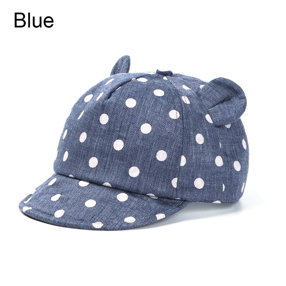 Baby's Casual Baseball Hat For 6-24Months Spring Summer Autumn Rabbit Ear Cap Dot Beach Caps Panama Cap Outdoor Children Sun Hat